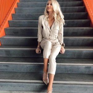 Express X Olivia Culpo Utility Jumpsuit XXS